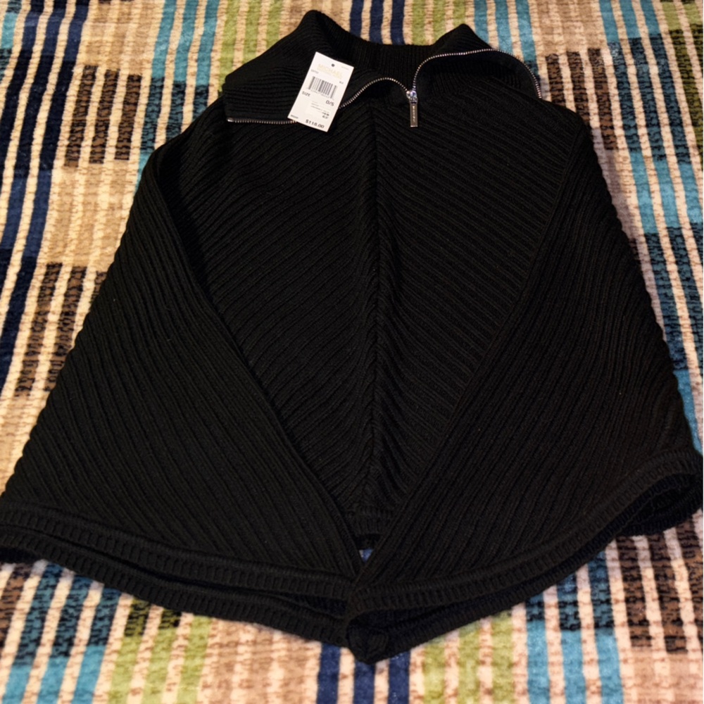 Michael Kors Black Knit Poncho